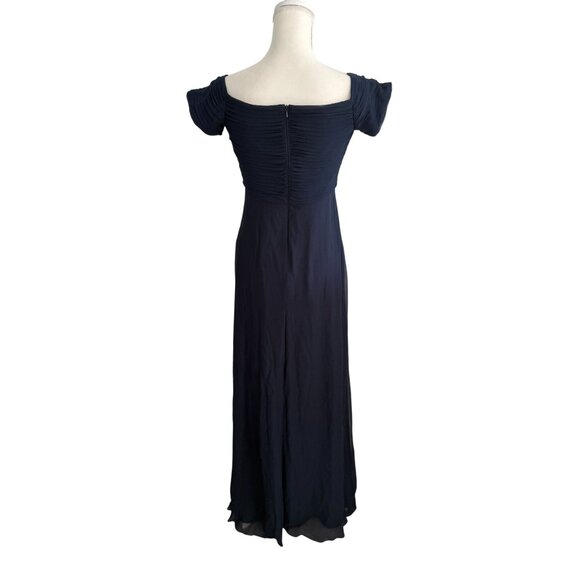 TADSHI SHOJI Vintage Navy Blue Maxi Occasion Gown Size 4 - Picture 12 of 14
